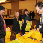 Registering and gathering conference materials